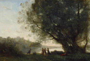 Tanz unter den Bäumen am Seeufer, 1865-70
